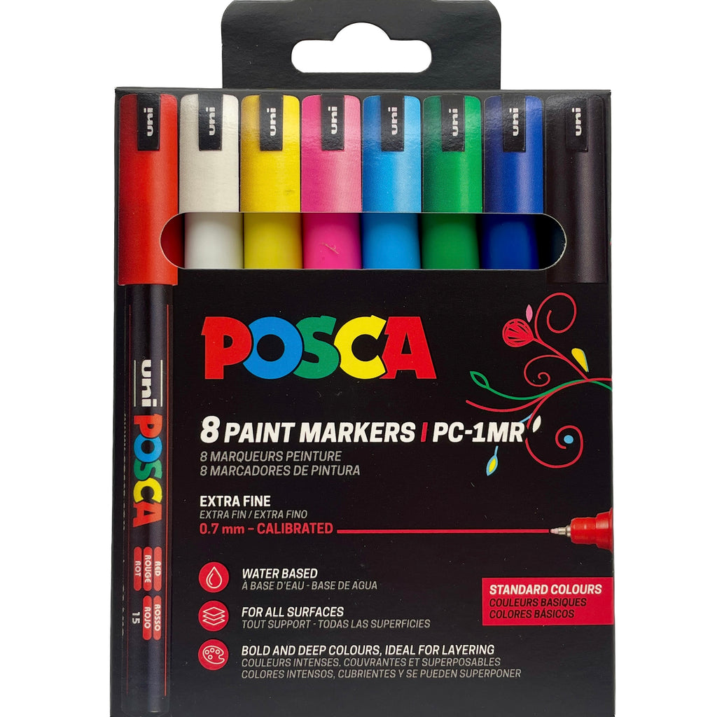 POSCA PC-1MR Standard – sæt med 8 standardfarver
