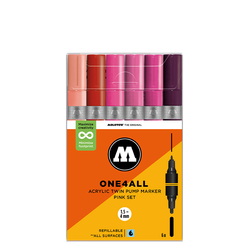 Molotow ONE4ALL Acrylic Twin – Violet Sæt med 6 farver