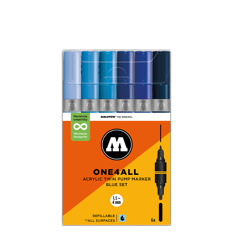 Molotow ONE4ALL Acrylic Twin – Tropical Sæt med 6 farver