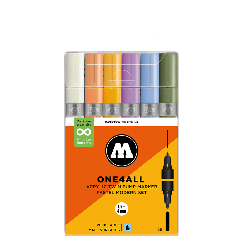 Molotow ONE4ALL Acrylic Twin – Neon Sæt med 6 farver