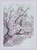 Broderisæt, korssting, Japansk blomstermotiv