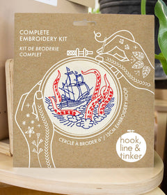 Broderikit – Kraken og skib