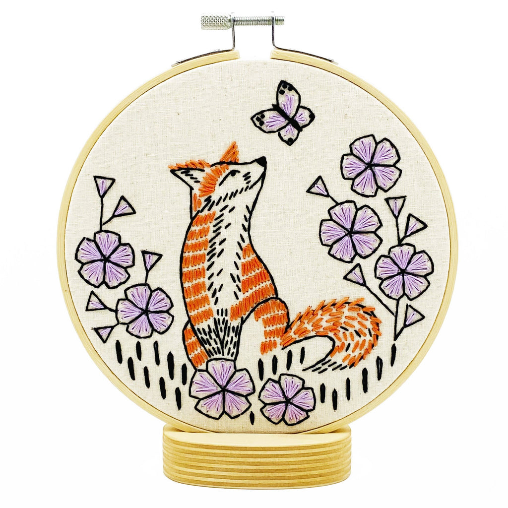 Broderisæt – Ræv og sommerfugl