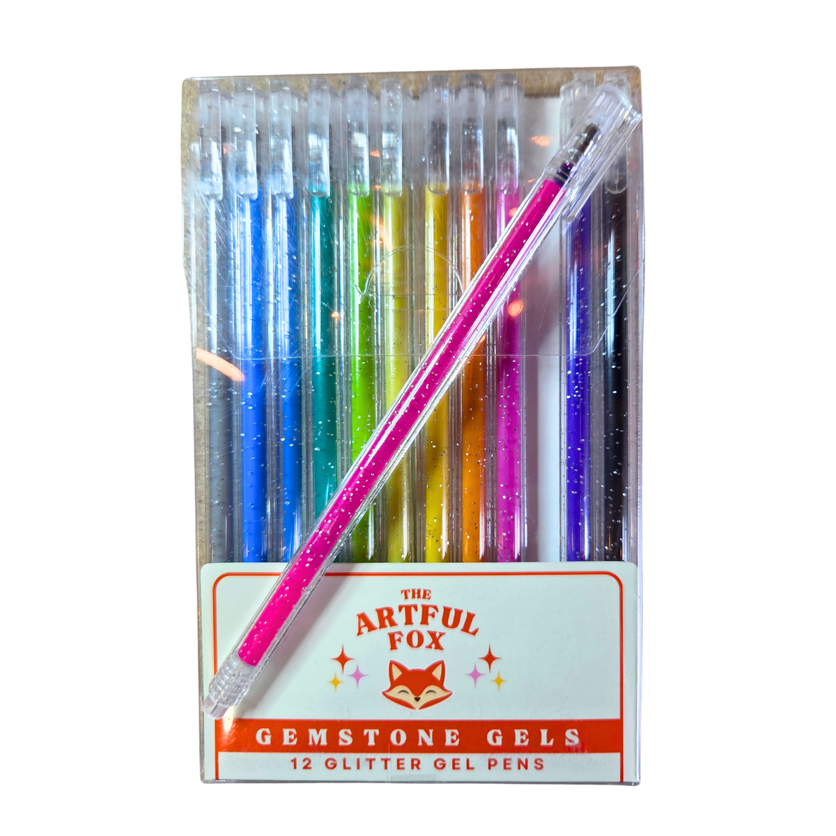 12 glitterpenne, 1 mm spids