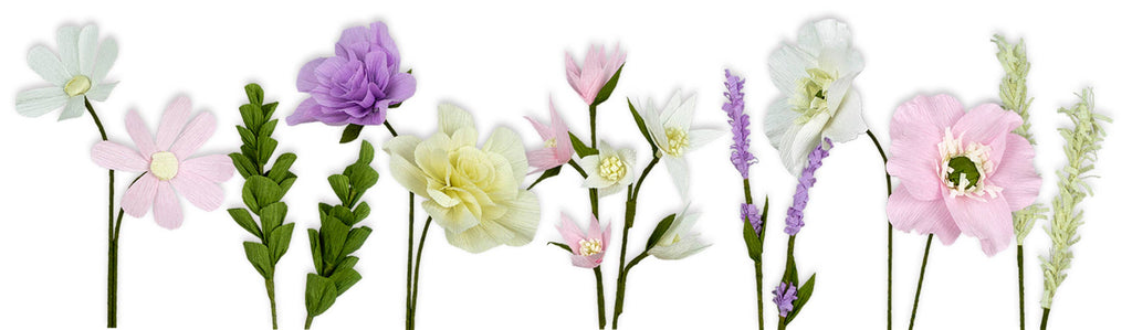 DIY-sæt Kreppapir Blomster "Lilla"