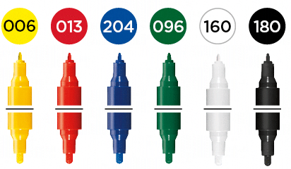 Molotow ONE4ALL Acrylic Twin – Basic Sæt med 6 farver