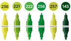 Molotow ONE4ALL Acrylic Twin – Green Sæt med 6 farver
