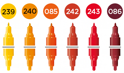 Molotow ONE4ALL Acrylic Twin – Hot Sæt med 6 farver