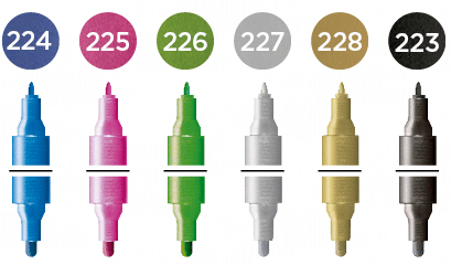 Molotow ONE4ALL Acrylic Twin – Metallic Sæt med 6 farver