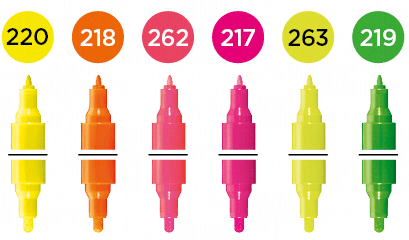 Molotow ONE4ALL Acrylic Twin – Neon Sæt med 6 farver