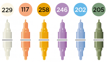 Molotow ONE4ALL Acrylic Twin – Pastel Modern Sæt med 6 farver
