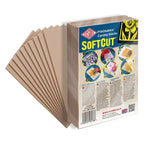 SoftCut – 10 stk bløde trykplader til linoleumstryk, 150 × 100 × 3 mm