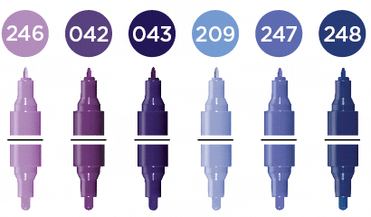 Molotow ONE4ALL Acrylic Twin – Violet Sæt med 6 farver