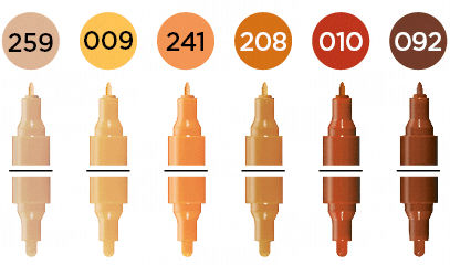 Molotow ONE4ALL Acrylic Twin – Wood Sæt med 6 farver