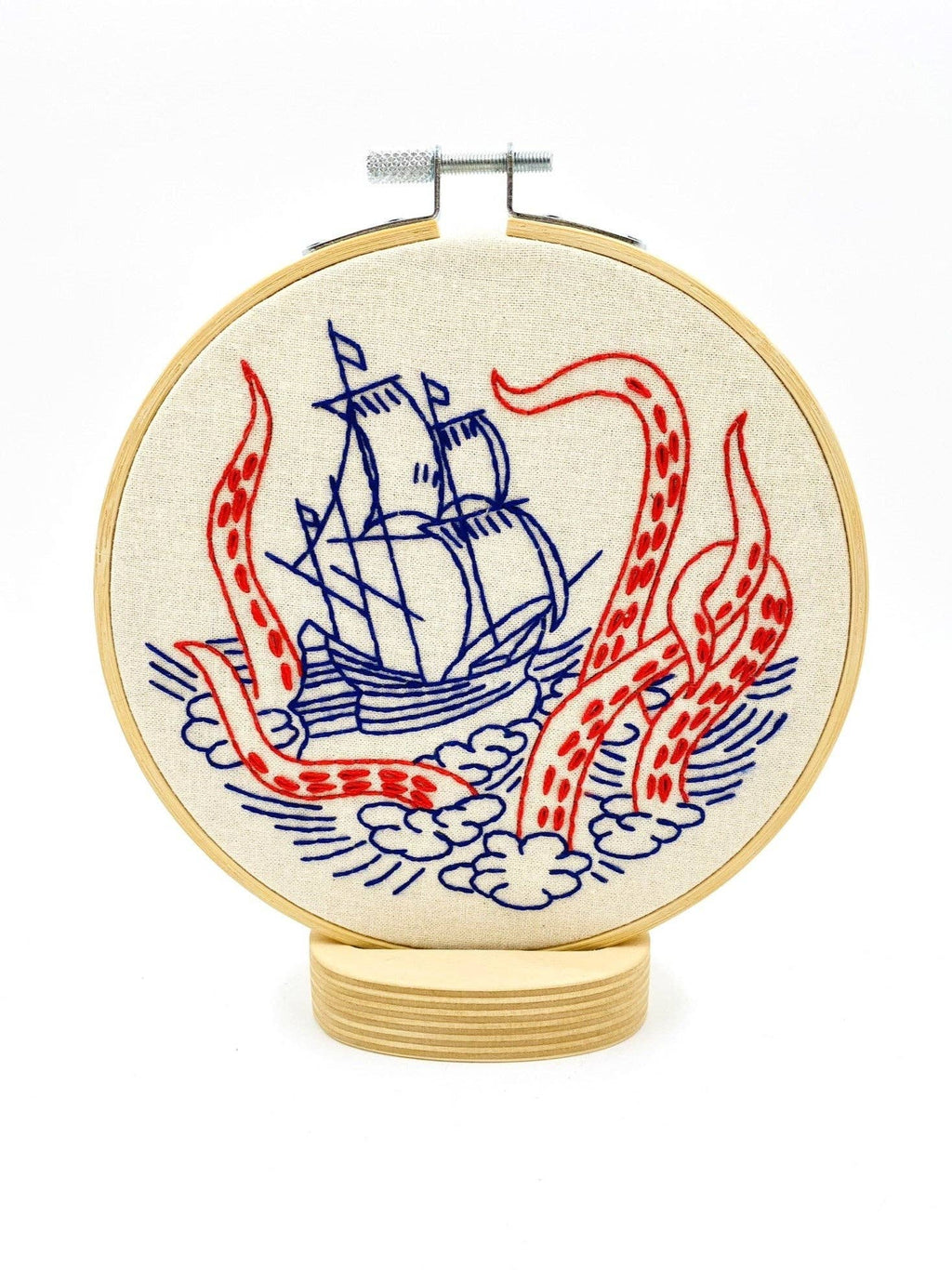 Broderisæt – Kraken og skib