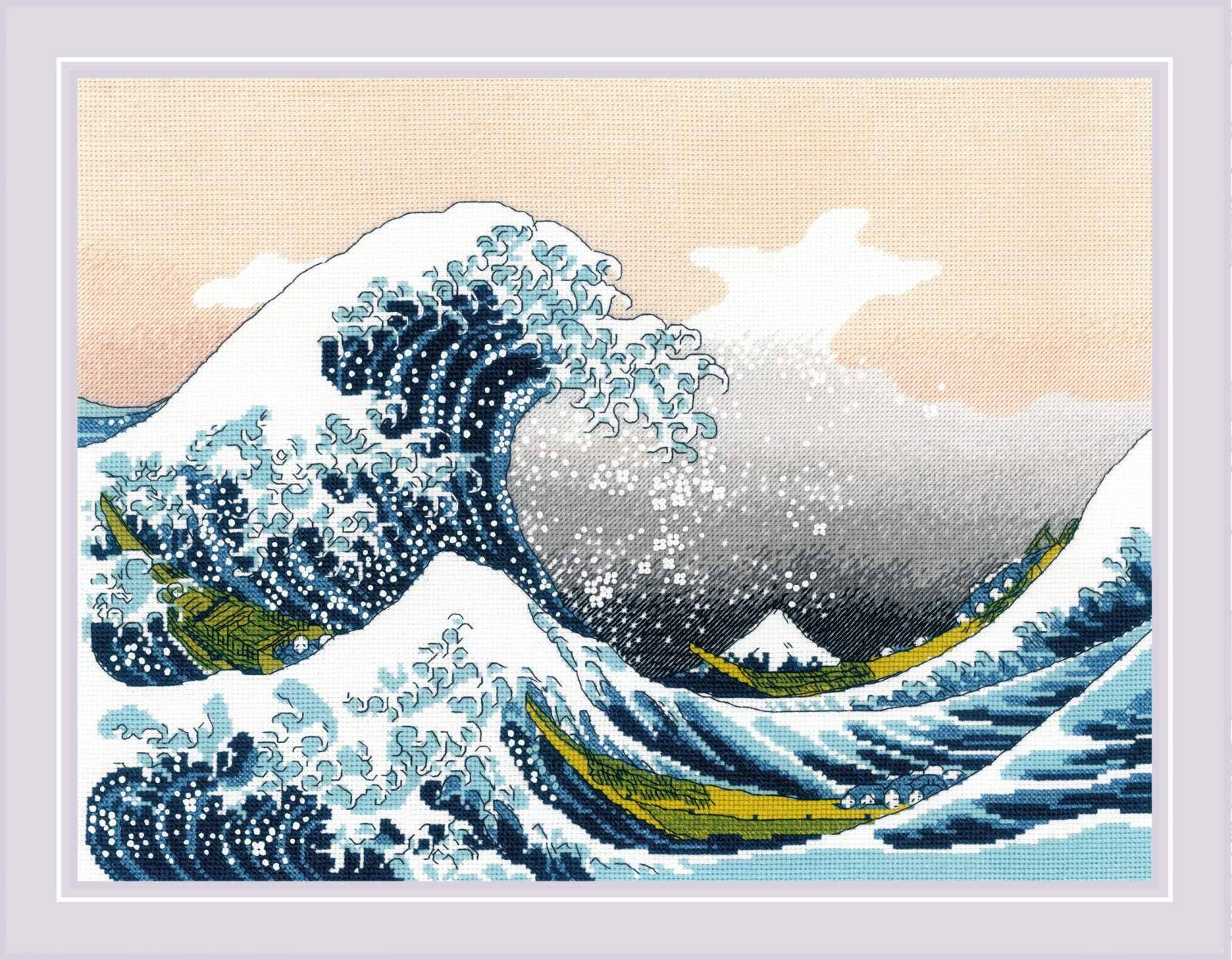Broderisæt, korssting, Den store bølge ud for Kanagawa