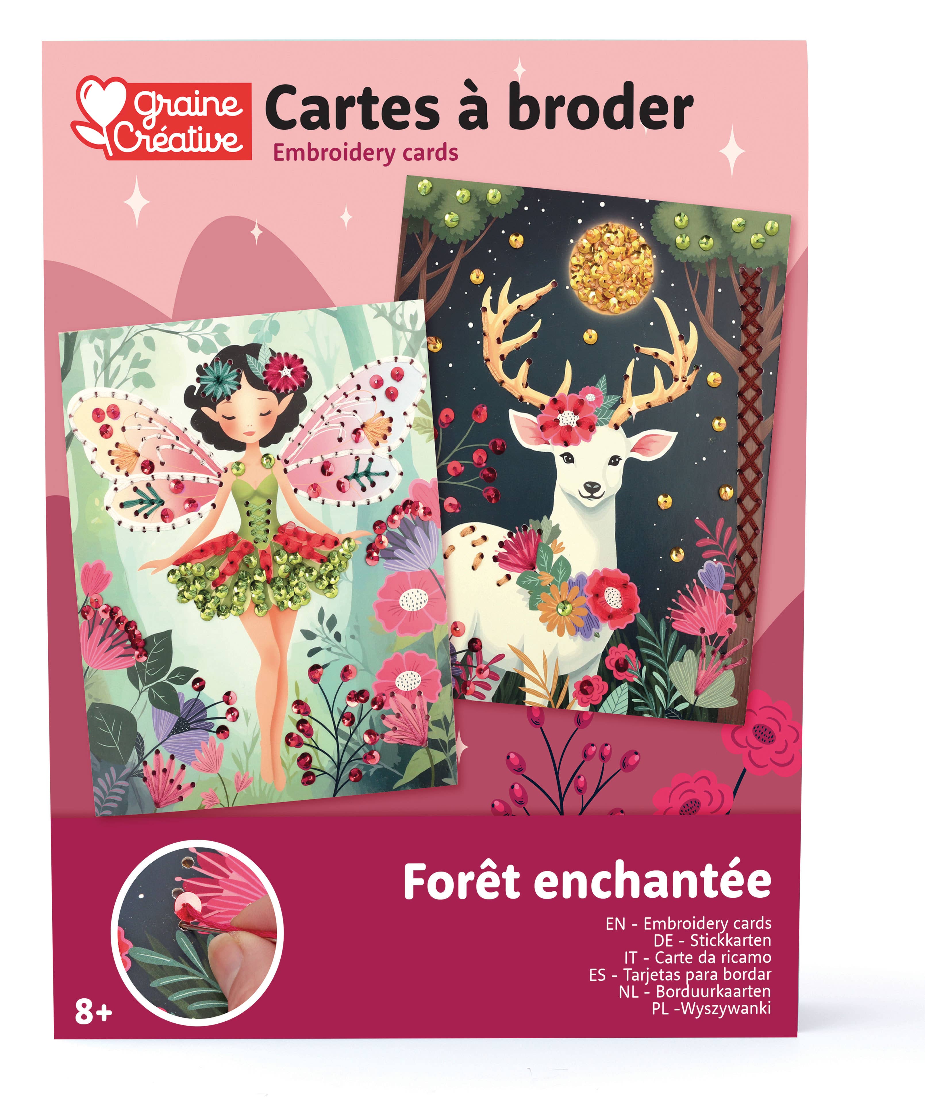 Broderisæt med fortryllet skov