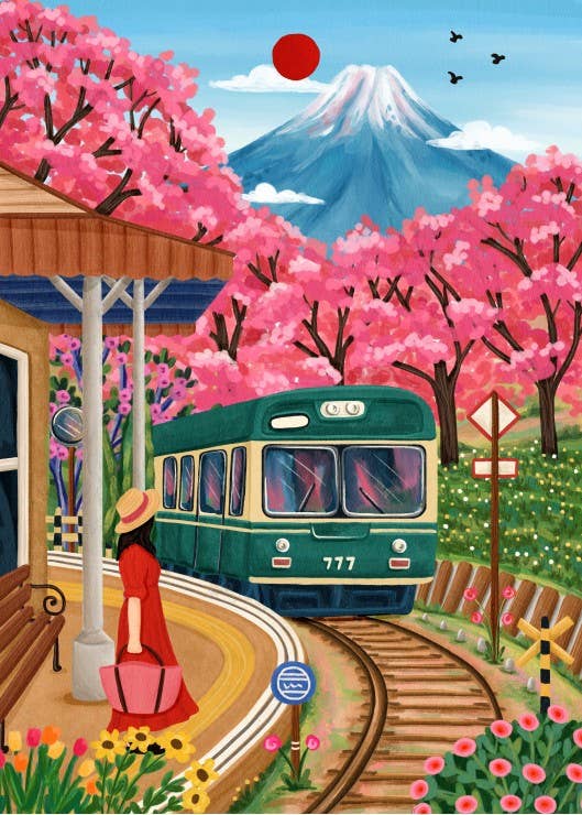 Puslespil, Fuji Blossoms – 500 brikker