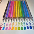 12 glitterpenne, 1 mm spids