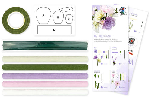 DIY-sæt Kreppapir Blomster "Lilla"